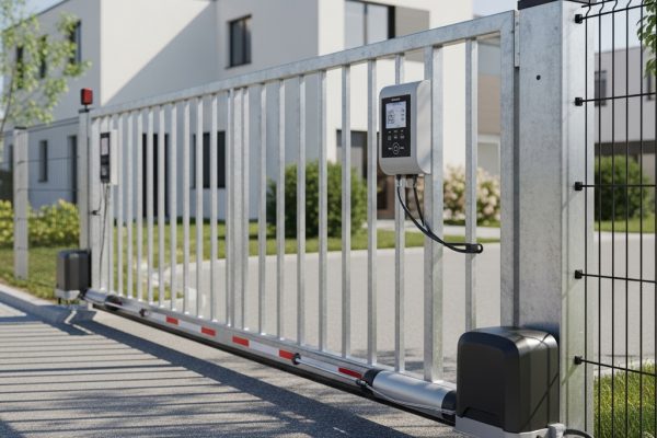 Kaip išvengti dažniausių automatinių vartų gedimų ir užtikrinti sklandų jų veikimą Automatinių vartų mechanizmas su elektroniniu valdymu ir saugos jutikliais modernioje gyvenamojoje aplinkoje.