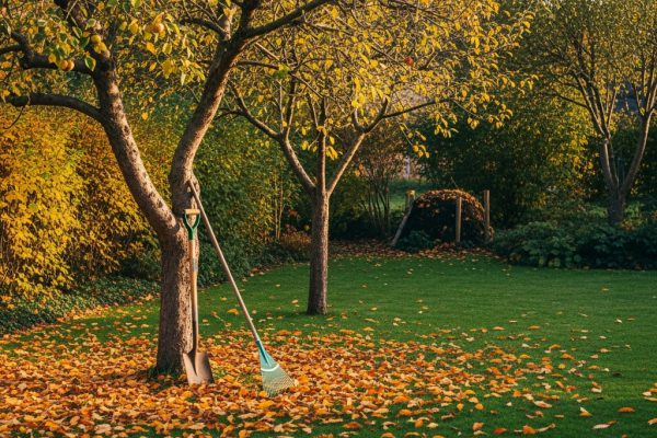 Rudens sodas: kaip išvengti dažniausių klaidų ir užtikrinti augalų sveikatą Rudeninis sodas su nukritusiais lapais ir prižiūrimais augalais