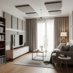 Modernus kambarys su sienų garso izoliacija, kurianti tylią ir jaukią aplinką be triukšmo